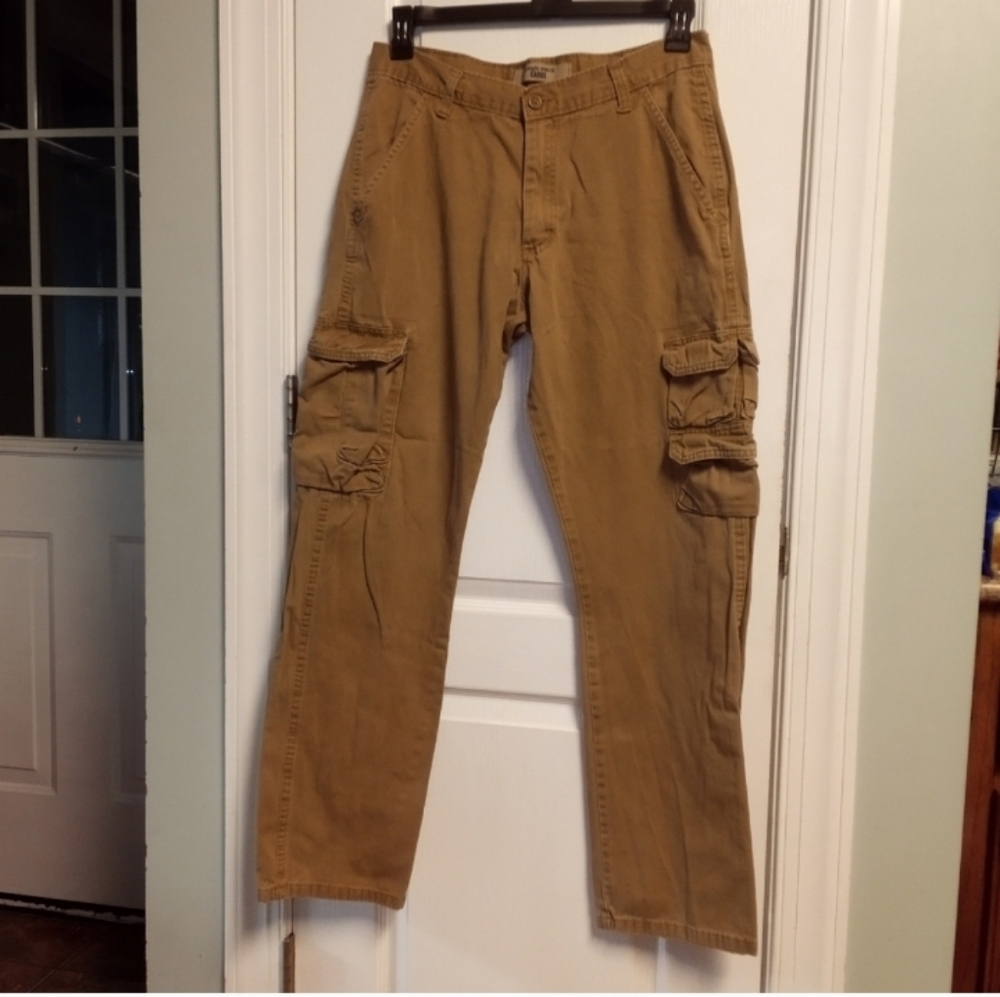 Wrangler Men's Khaki Cargo Pants 32 X 32 Multiple Pockets WorkWear Casual